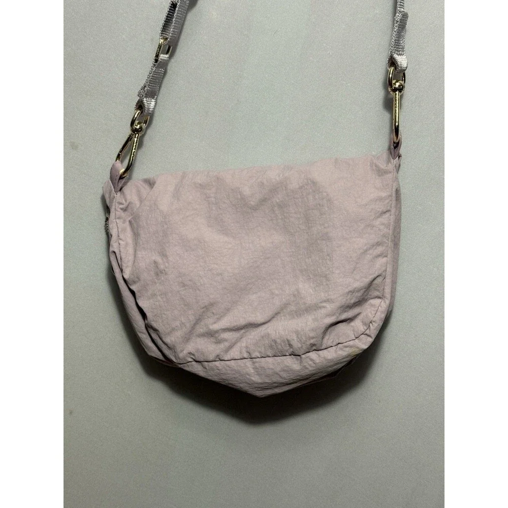 Lululemon Pink Crescent Crossbody Bag Small Adjustable Strap Zip Gold Hardware